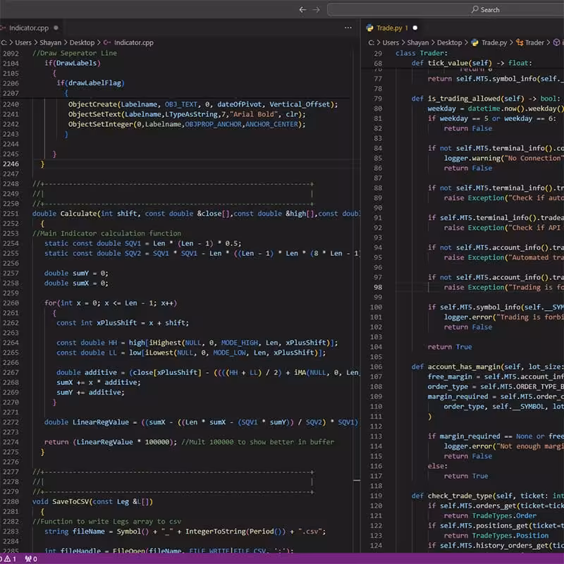 Trading programming